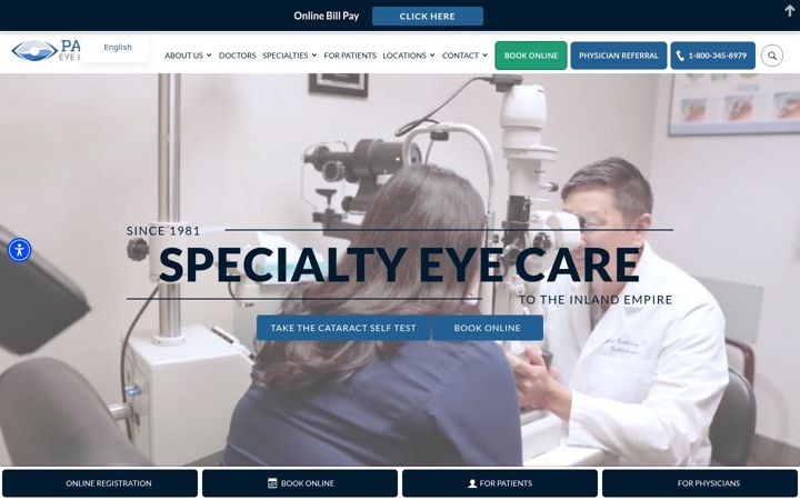 Screenshot of pacificeyemd.com