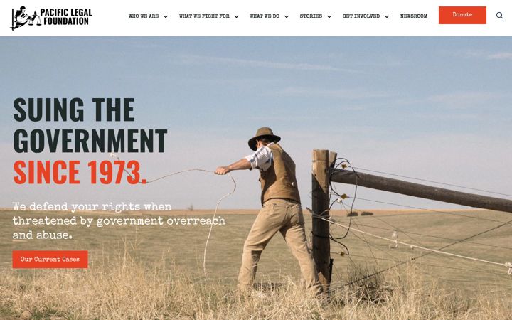 Screenshot of pacificlegal.org