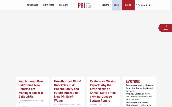 Screenshot of pacificresearch.org