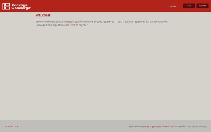 Screenshot of packageconciergeadmin.com