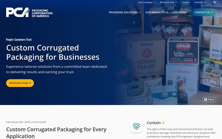 Screenshot of packagingcorp.com