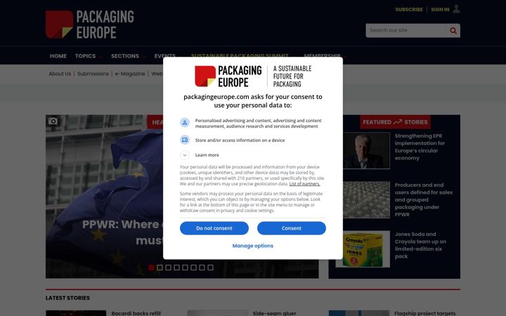 Screenshot of packagingeurope.com