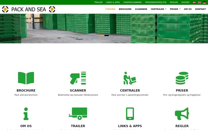 Captura de ecrã de packandsea.dk