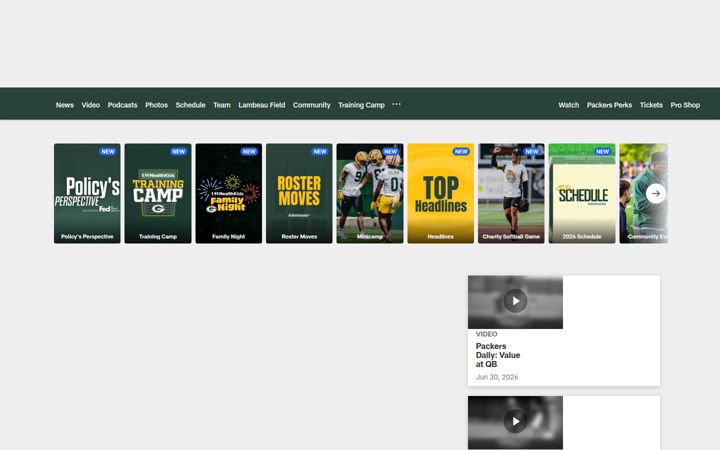Screenshot di packers.com