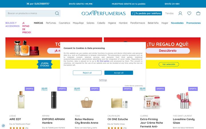 Screenshot of pacoperfumerias.com