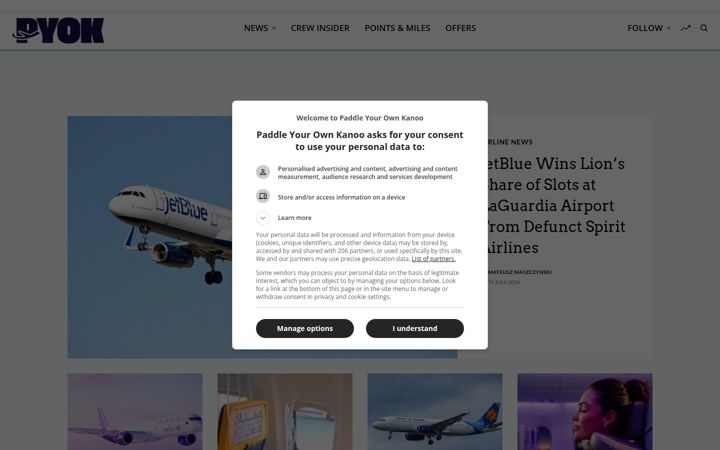 Screenshot of paddleyourownkanoo.com