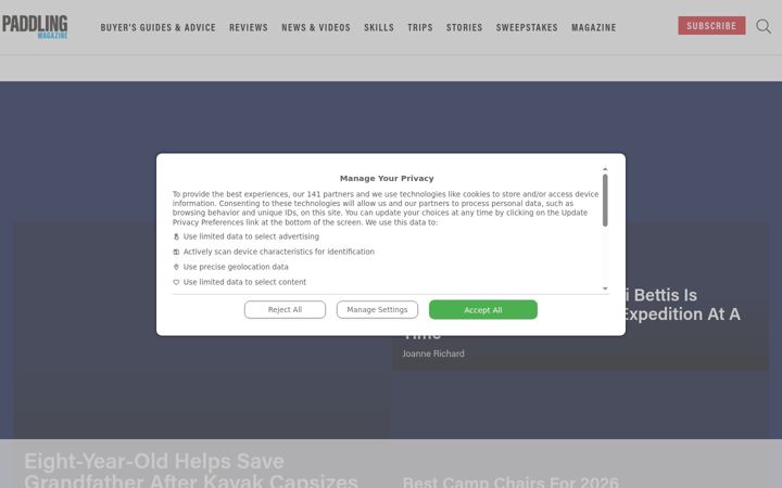Screenshot of paddlingmag.com