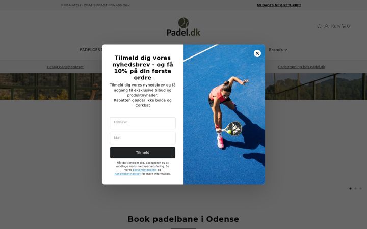 Posnetek zaslona padel.dk