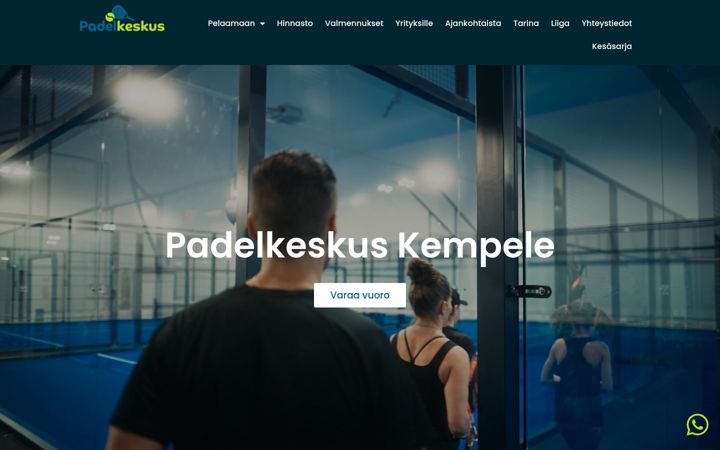 Screenshot von padelkeskus.fi