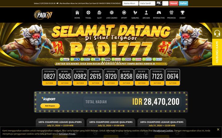Screenshot of padi777.com