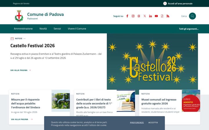 Screenshot of padovanet.it