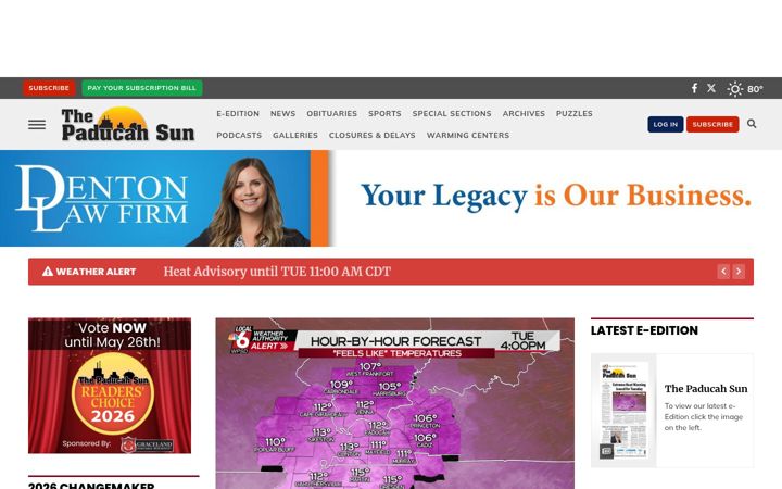 Screenshot von paducahsun.com