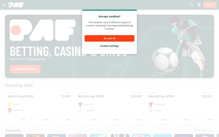 Screenshot of paf.fi
