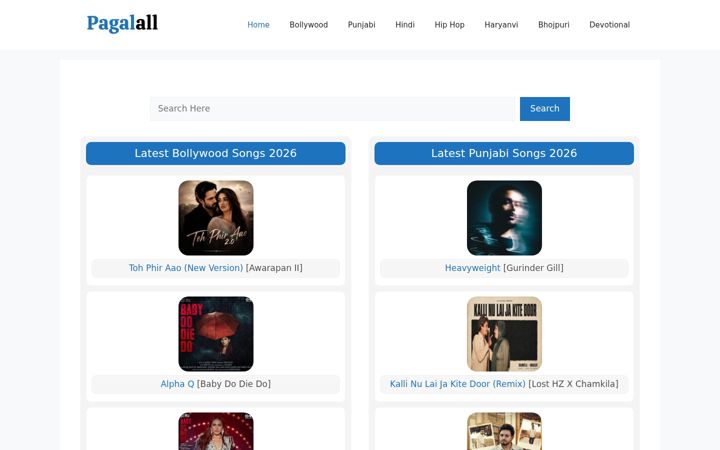 Screenshot of pagalall.com