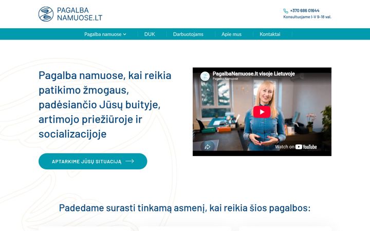 Zrzut ekranu pagalbanamuose.lt