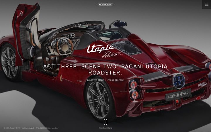 Screenshot von pagani.com