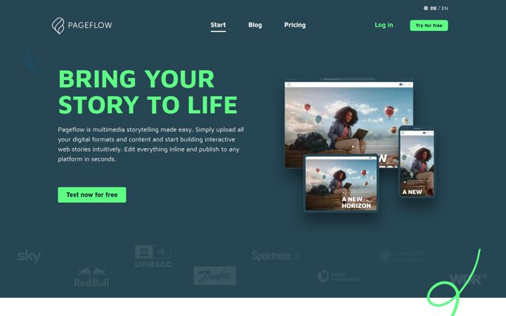 Screenshot of pageflow.io