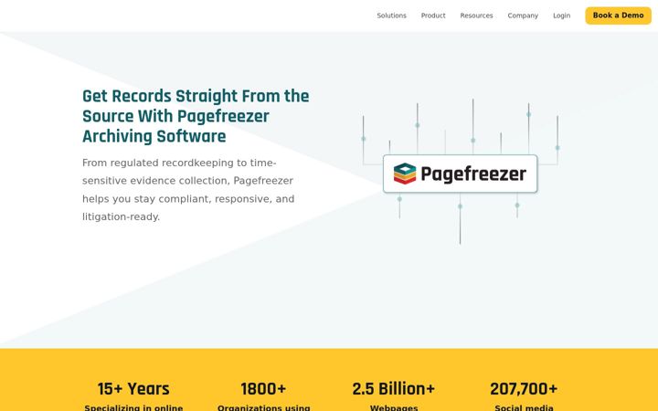 Ekrano kopija pagefreezer.com