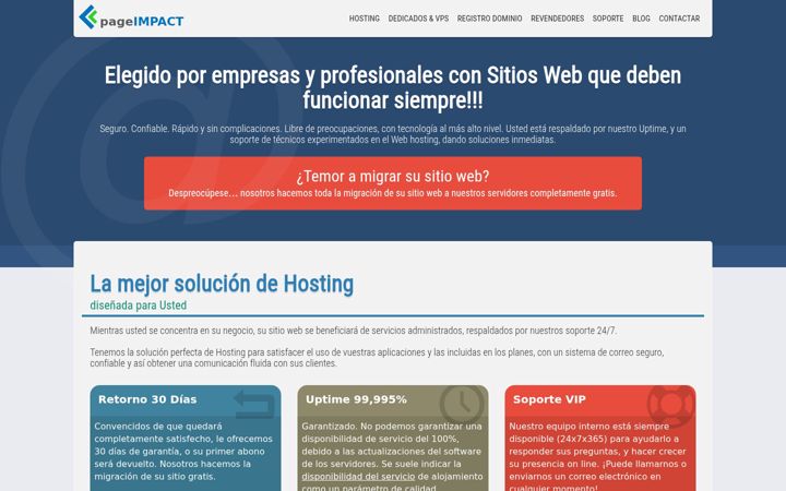 Screenshot ta' pageimpact.net