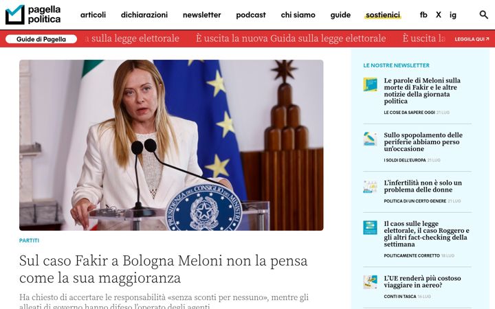 Screenshot of pagellapolitica.it