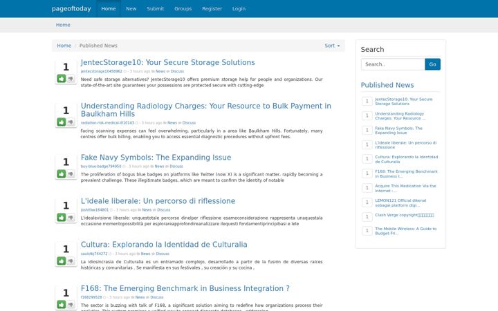 Screenshot of pageoftoday.com