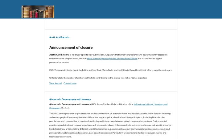 Screenshot of pagepressjournals.org