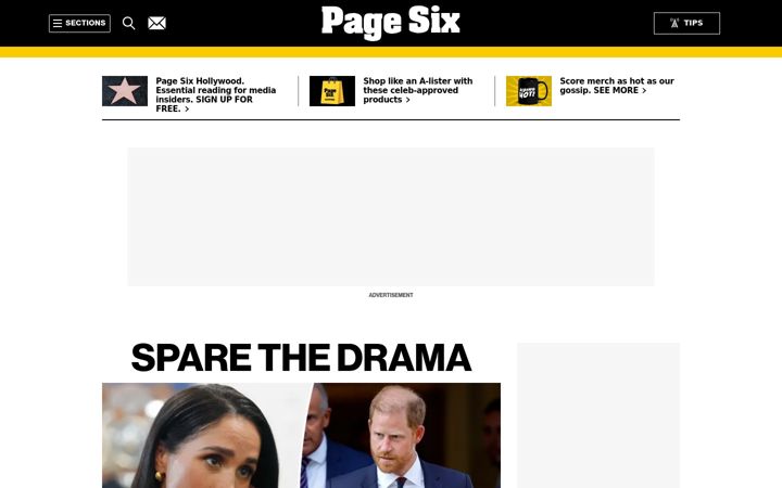 Screenshot von pagesix.com