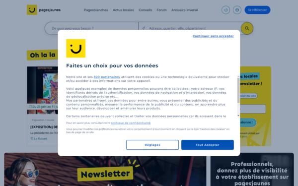 Screenshot of pagesjaunes.fr