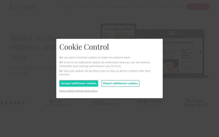 Screenshot von pagesuite.com
