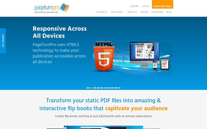 Ekraanipilt saidist pageturnpro.com