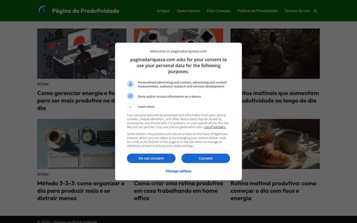 Screenshot of paginadariqueza.com