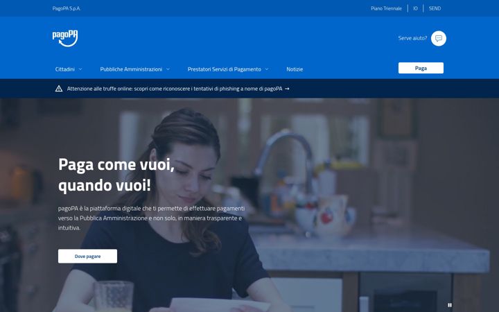 Screenshot of pagopa.gov.it