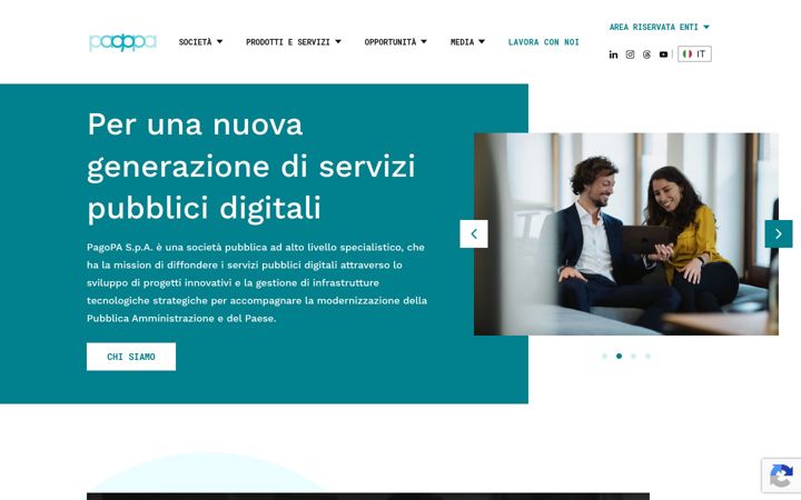 Screenshot of pagopa.it