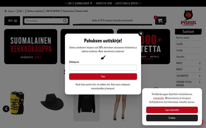 Screenshot of pahis.fi