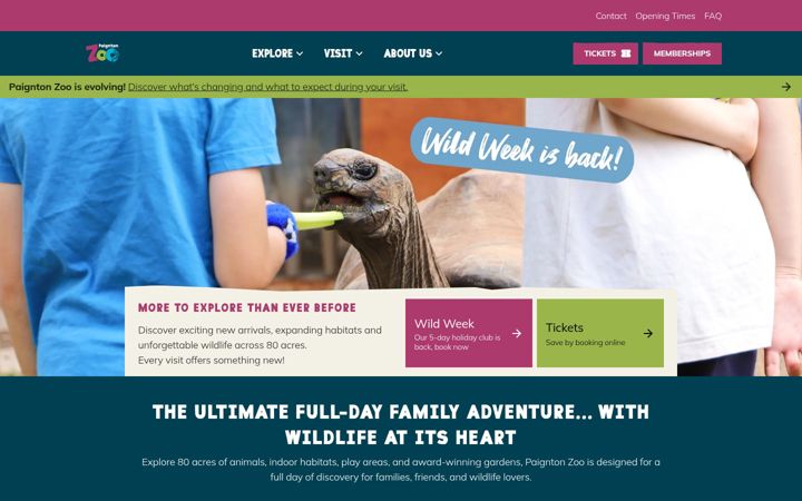 Screenshot ta' paigntonzoo.uk