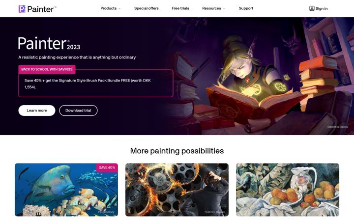 Screenshot of painterartist.com