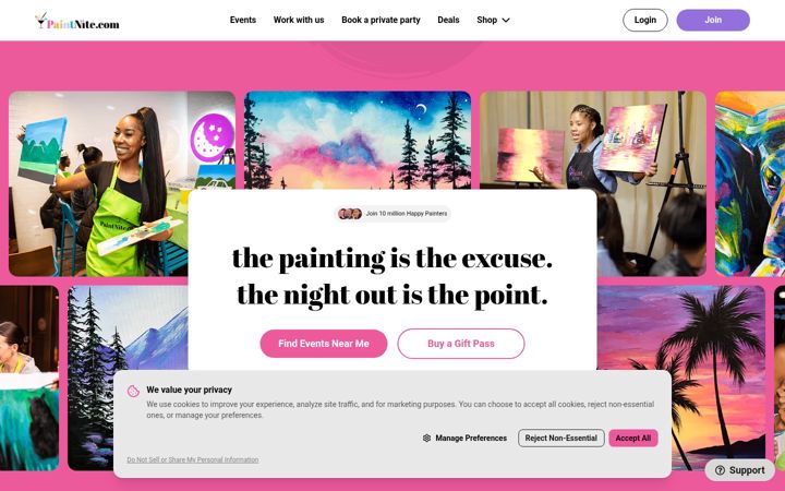 Screenshot of paintnite.com