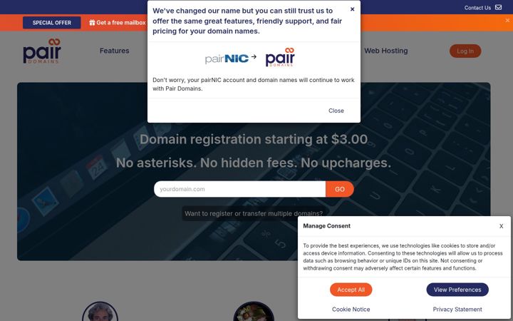 Skærmbillede af pairnic.com