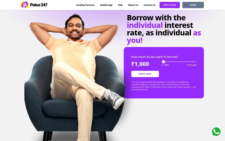 Screenshot of paisa247.in