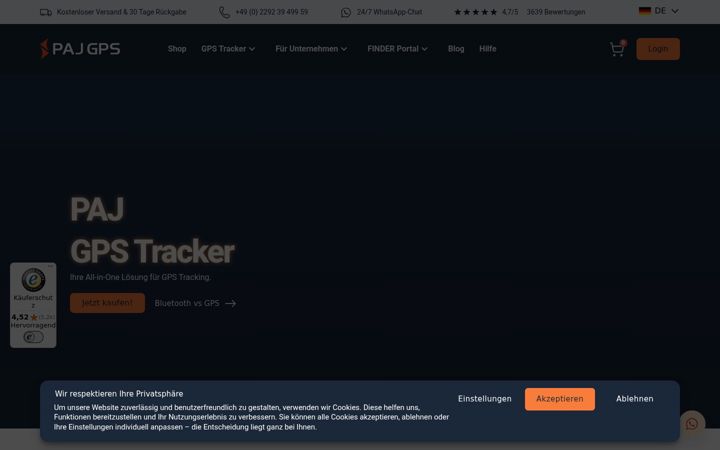 Screenshot of paj-gps.de