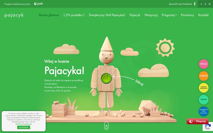 Screenshot of pajacyk.pl