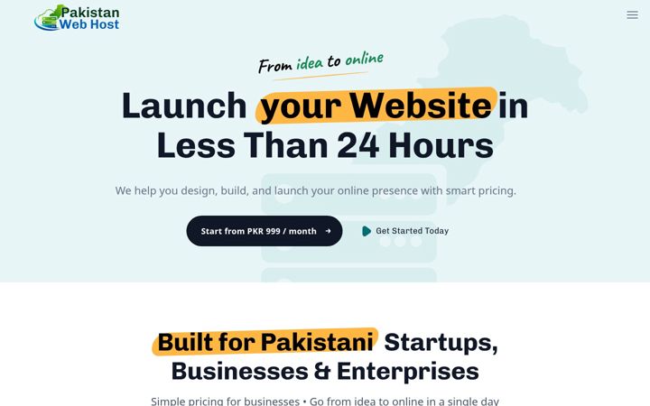 Screenshot of pakistanwebhost.com