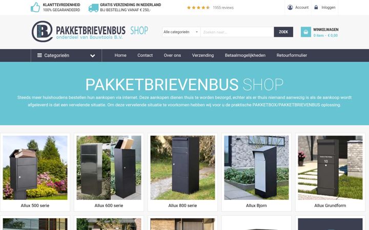 Posnetek zaslona pakketbrievenbus-online.nl