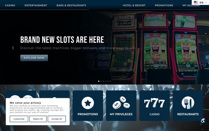 Screenshot of palacasino.com