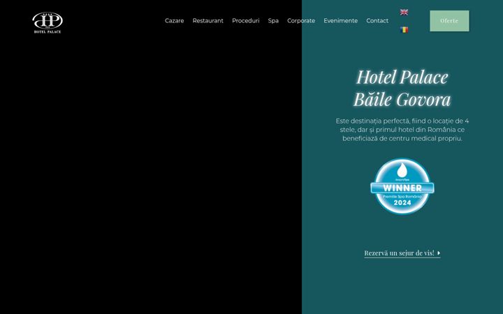 Screenshot ta' palacegovora.ro
