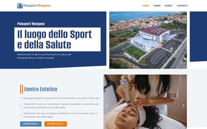 Screenshot stránky palasportmangano.it