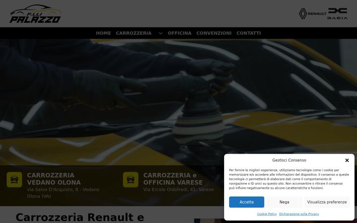Screenshot di palazzocarrozzeria.it