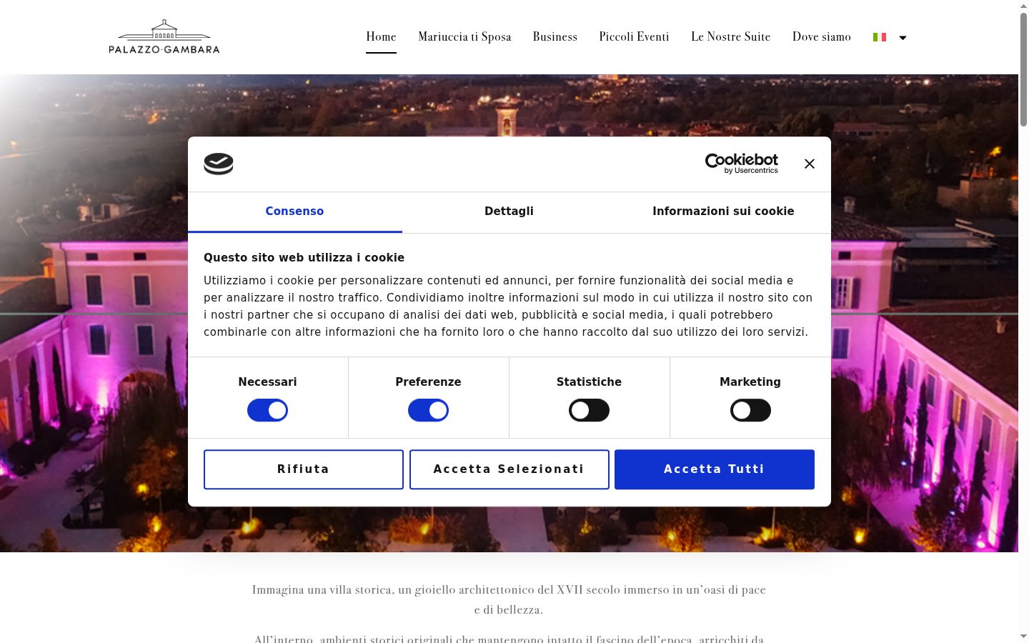 Screenshot des Einwilligungsbanners vor jeglicher Interaktion