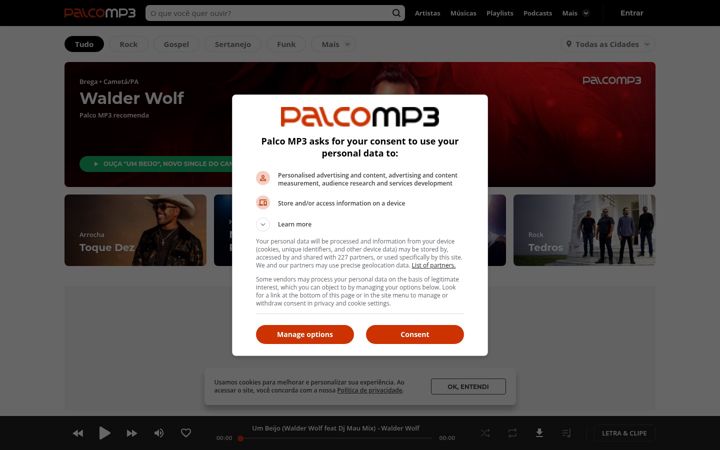 Screenshot of palcomp3.com.br