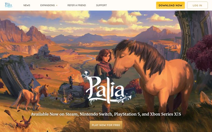 Screenshot of palia.com